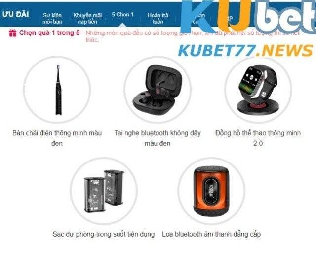 Chương trình khuyến mại Kubet 5 chọn 1 có gì?