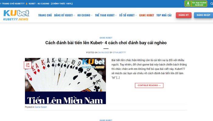 Hướng dẫn vào chơi game đánh bài Kubet 