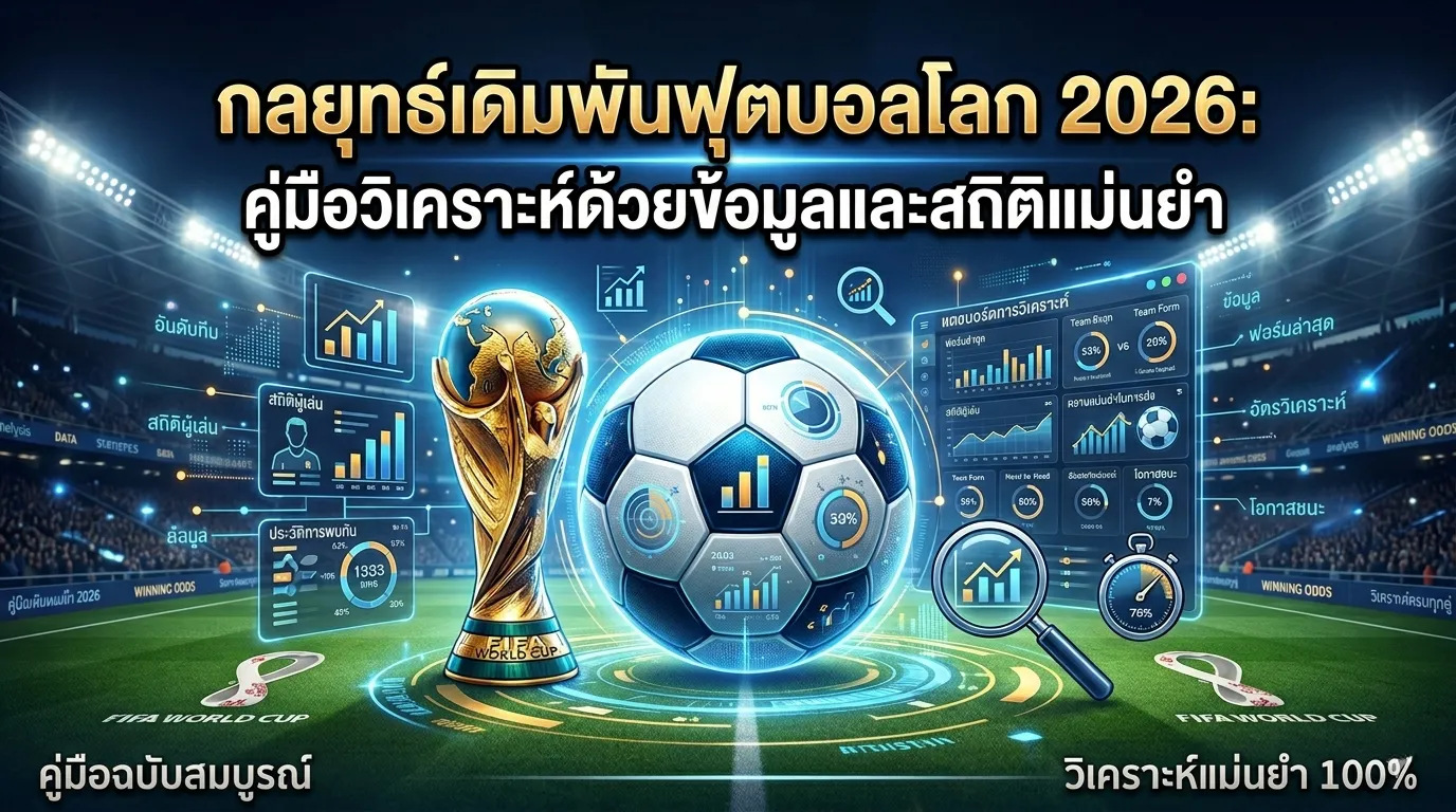 กลยุทธ์เดิมพันฟุตบอลโลก 2026: คู่มือวิเคราะห์ด้วยข้อมูลและสถิติแม่นยำ